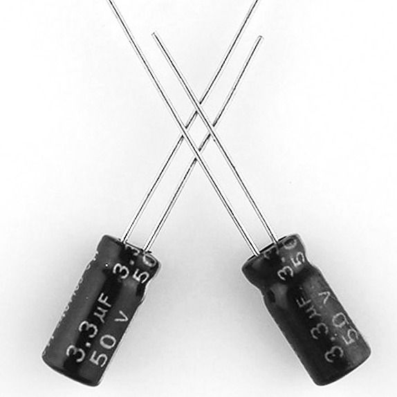 YTF铝电解电容3.3UF/50V 4*7mm 50V3.3UF音频 分频有极电解 电容