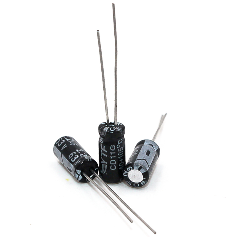 ytf品牌电解电容63V2.2UF 5*11mm 2.2UF/63V3000小时长寿命电解电容
