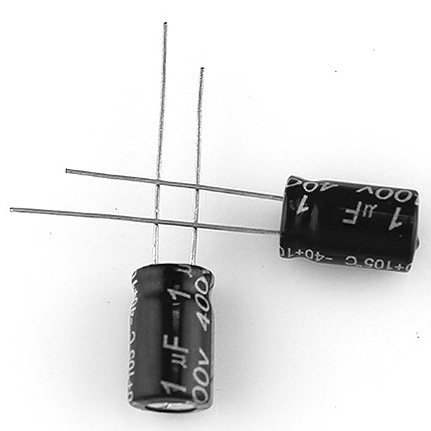 高耐压直插电解电容1UF/400V 体积6*12mm 400V1UF 电解电容插件