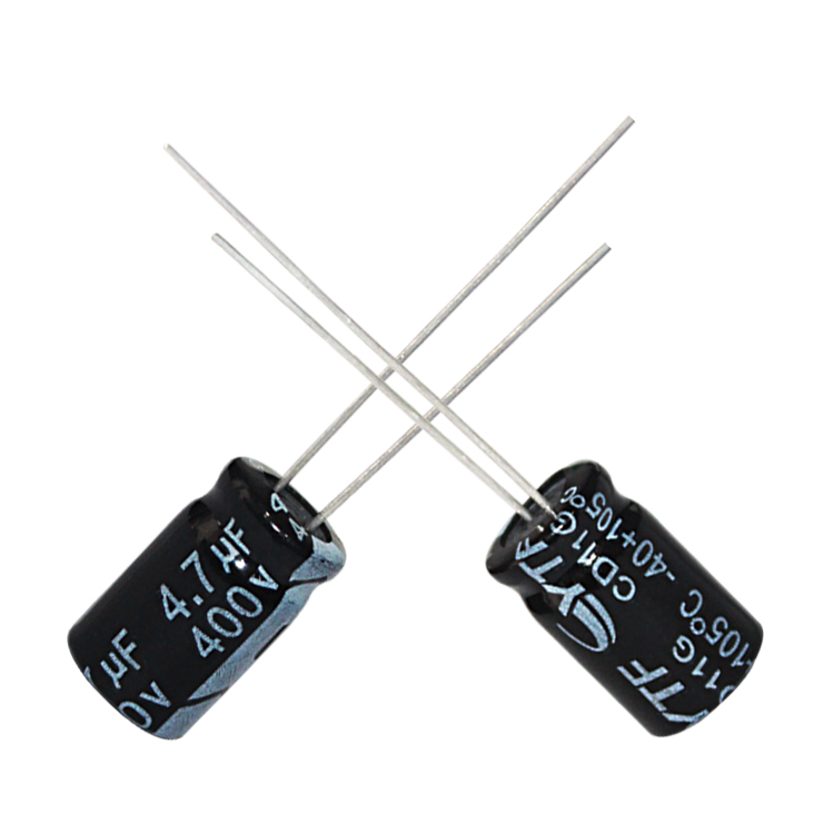 YTF品牌电容生产厂家4.7UF400V 8*12mm 400V/4.7UF适用于汽车大灯