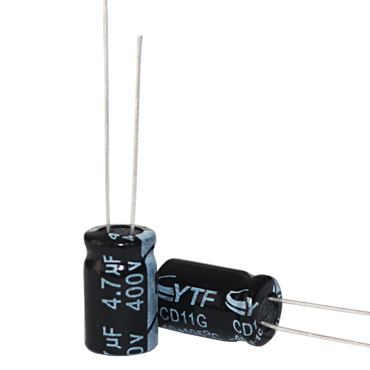 YTF品牌电容生产厂家4.7UF400V 8*12mm 400V/4.7UF适用于汽车大灯