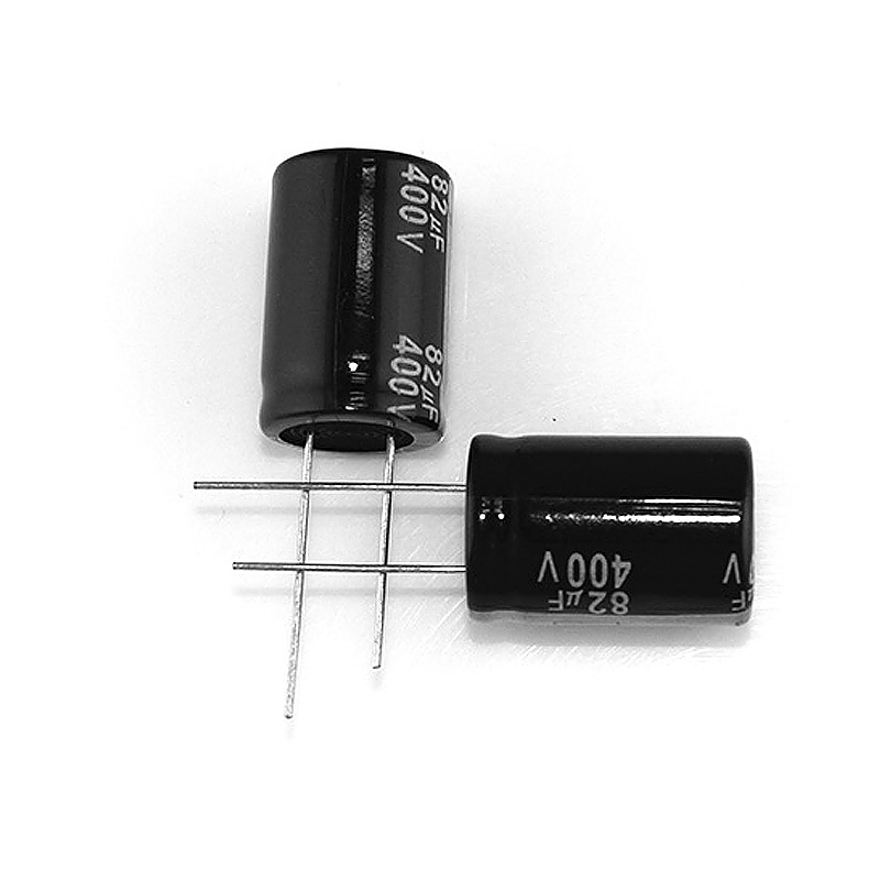国产82UF/400V 18*25mm 400V82UF 开关电源常用插件铝电解电容
