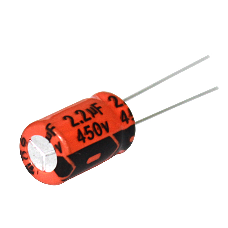 国产桔色铝电解电容2.2UF/450V 体积8*12mm 直插主板维修电解电容批发