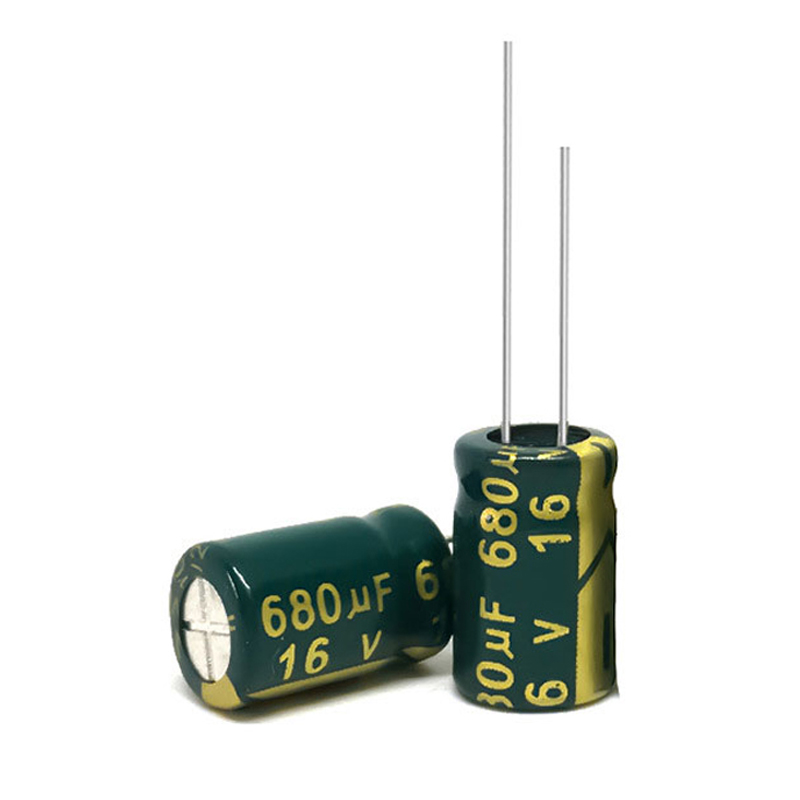 绿金高频铝电解电容16V680UF 8*12mm 高频直插电源路主板电解电容器 680UF/16V现货