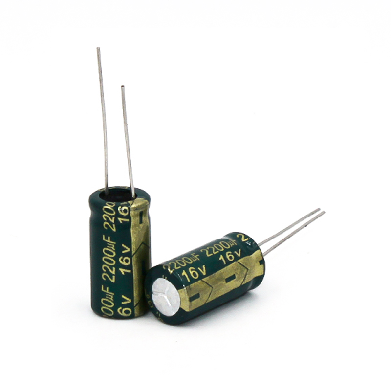 绿金高频铝电解16V2200UF 体积10*20mm 2200UF/16V电动车常 用电容
