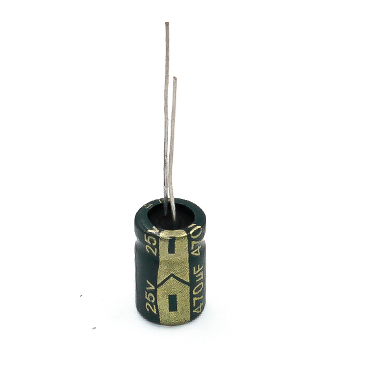 YTF品牌厂家 现货直供25V470UF高频低阻 直插铝电解电容器 5X11mm