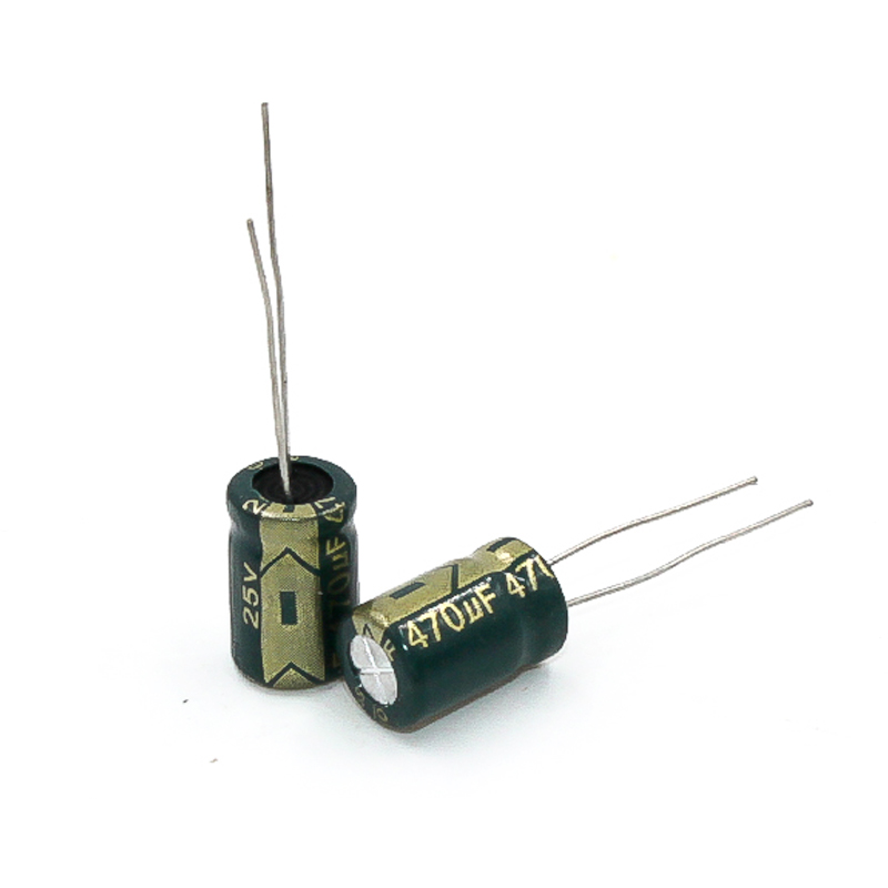 YTF品牌厂家 现货直供25V470UF高频低阻 直插铝电解电容器 5X11mm